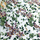 140cm Genişlik 3D Çiçek Dantel Kumaş / Ev Tekstili İçin Çiçek Nakış Danteli