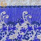 Suda Çözünür Payetli Dantel Kumaş 135cm Genişlik Afrika Tekstil Desen El Yapımı