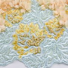 Elbise için Belirgin 3D Çiçek Dantel İşi Dekorasyon Dantel Kumaş