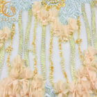 Elbise için Belirgin 3D Çiçek Dantel İşi Dekorasyon Dantel Kumaş