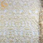 Fransız Yumuşak El Yapımı Dantel Kumaş Boncuklu Nakış Suda Çözünür %80 Naylon