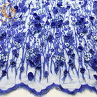 20% Polyester Düğün Dantel Kumaşlar Dekorasyon Çiçek İşlemeli Örgü Kumaş