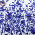 20% Polyester Düğün Dantel Kumaşlar Dekorasyon Çiçek İşlemeli Örgü Kumaş