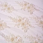 Nakış Gelin Beyaz Düğün Dantel Kumaş Özelleştirilmiş Boncuklu 20% Polyester