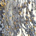 Renkli MDX Çiçekli Dantel Kumaş Nakış Glitter Sequins Dekorasyon