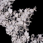 Güzel 3D Çiçek Dantel Trim Kumaş Örgü İşlemeli Dekoratif 20％ Polyester